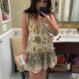 Zimmermann Edie Tie Shoulder Mini Flare Dress